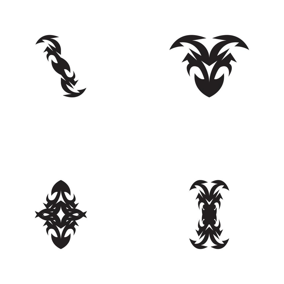 Black tribal tattoo vector template illustration