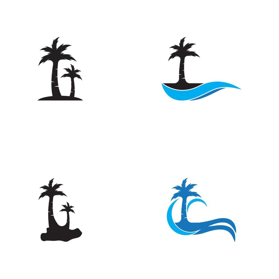 Palm tree summer logo template vector