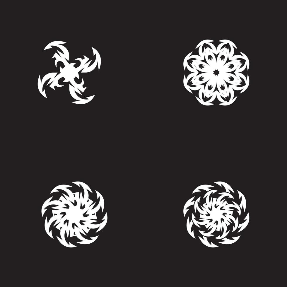 Ilustración de símbolo de tatuaje tribal negro vector