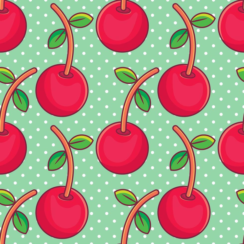 cherry fruit seamless pattern vector illustration