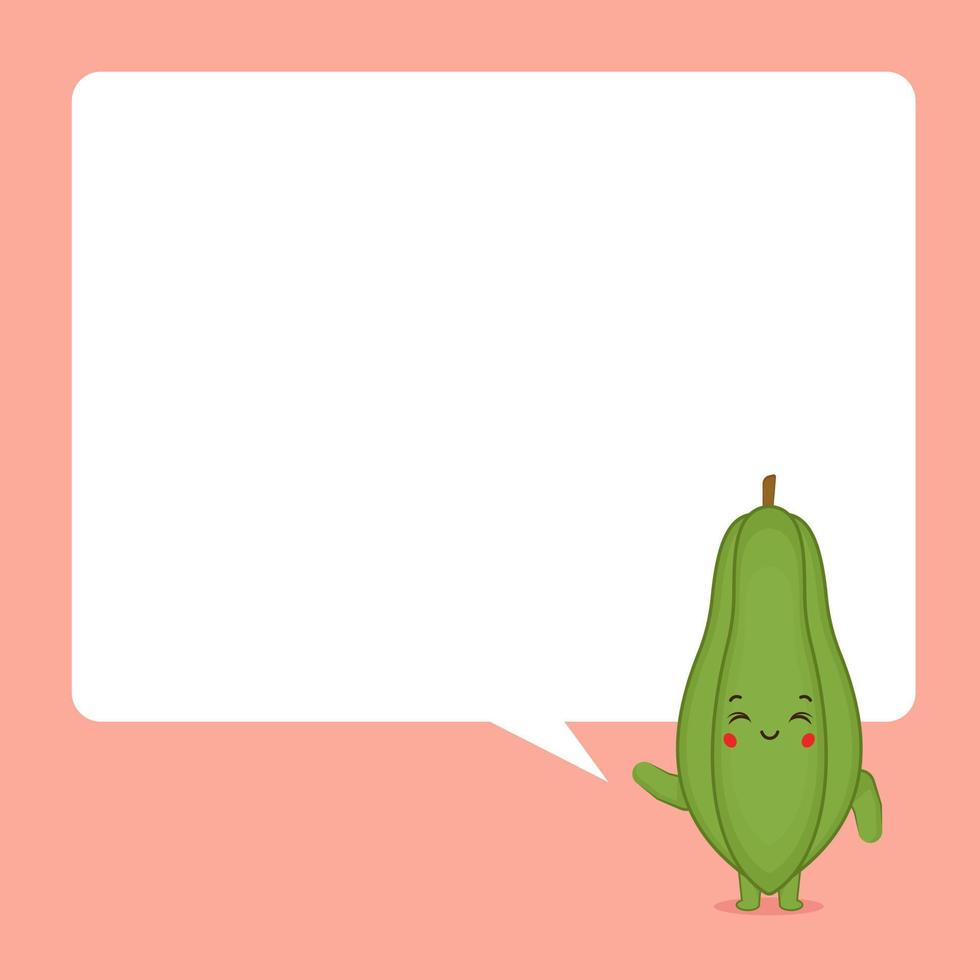 Cute Papaya with Speech Bubbles vector