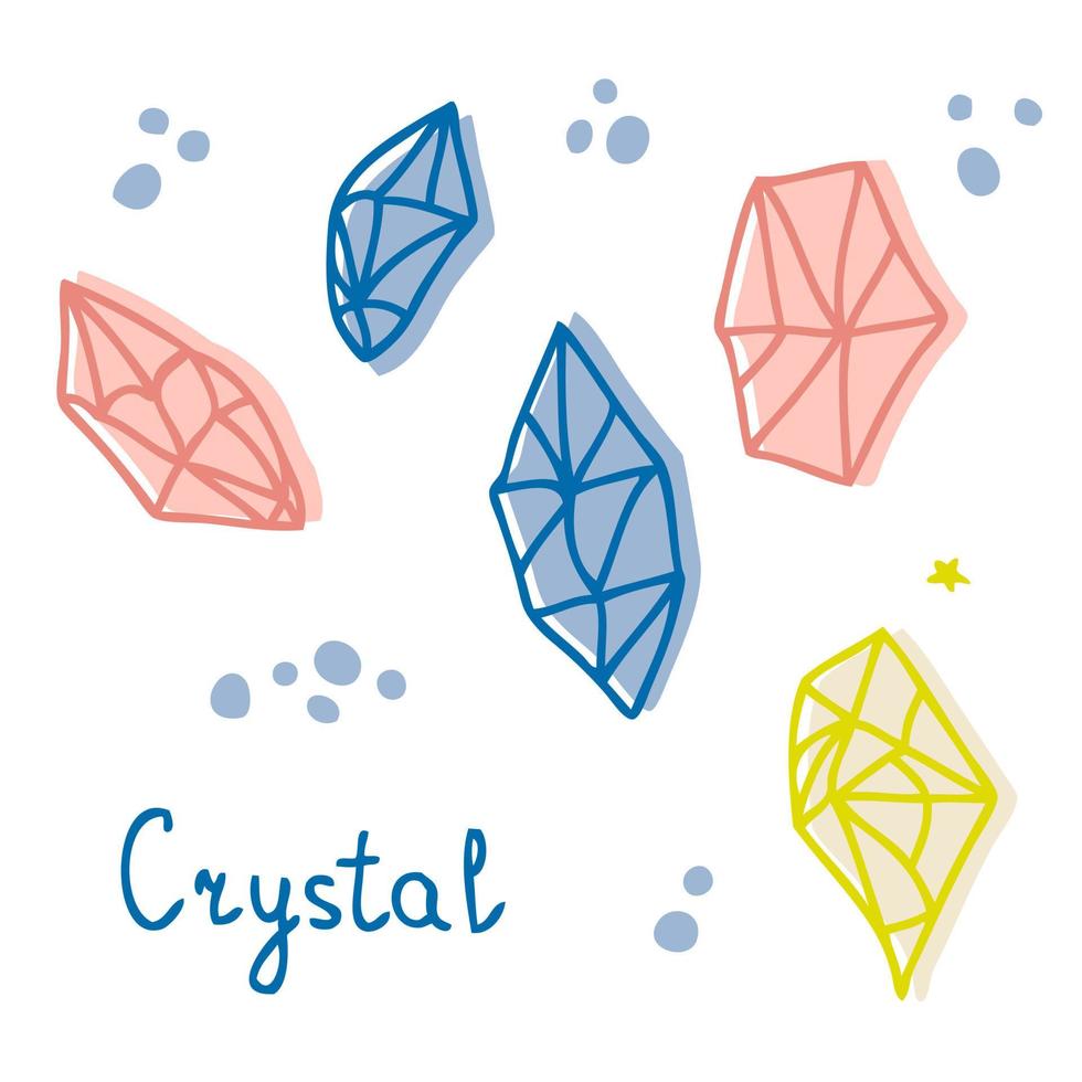 colección de garabatos de cristal de vector dibujado a mano.