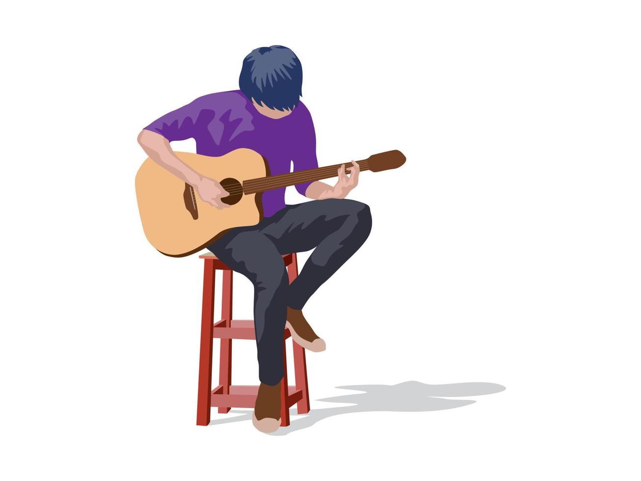 músicos de jazz, tocar la guitarra, en, ilustración, gráfico, vector