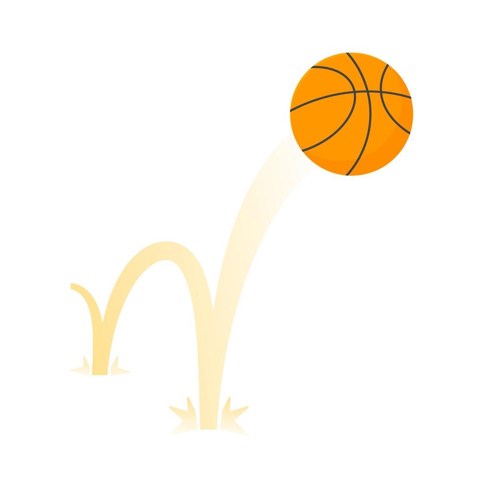 rebotando el ejemplo plano del vector del diseño del estilo de la bola del juego de baloncesto.
