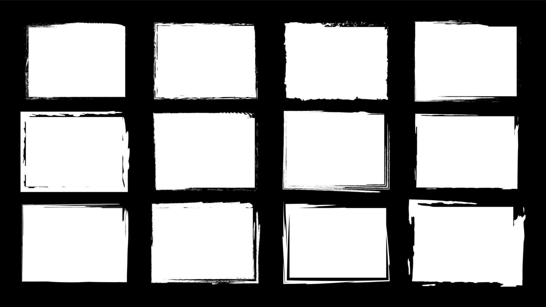 Dirty frames grunge. Ink brush strokes. distress textures of a square vector
