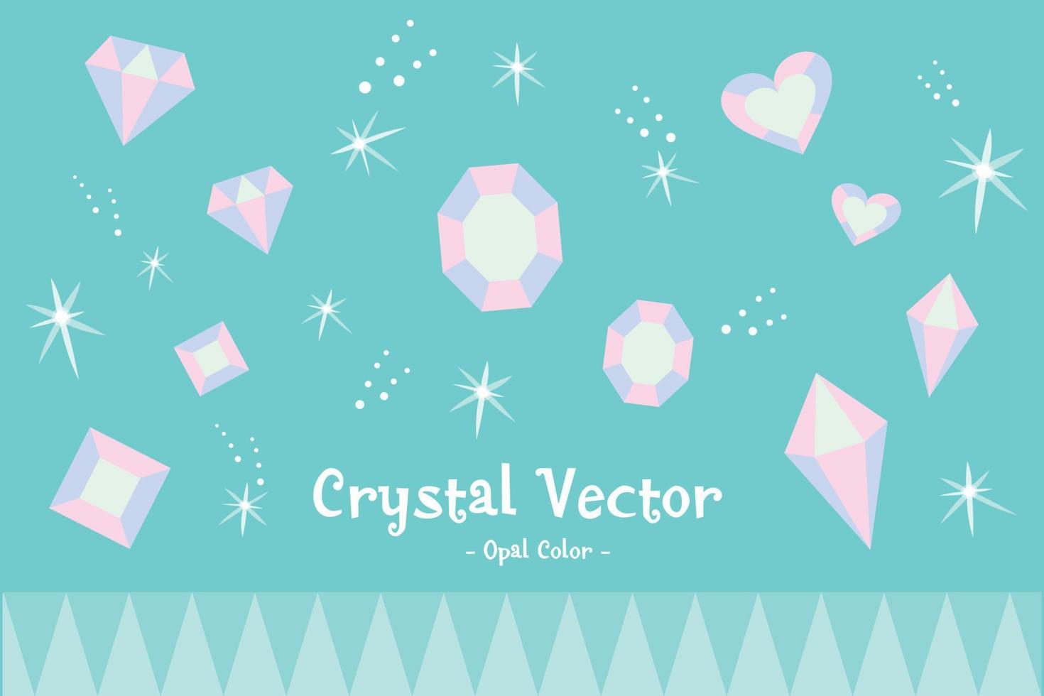 Crystal vector Opal Unicorn color