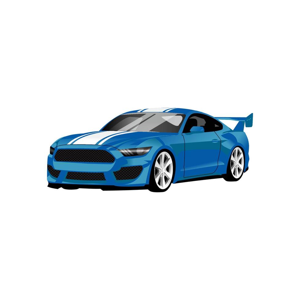 blue sports car vector