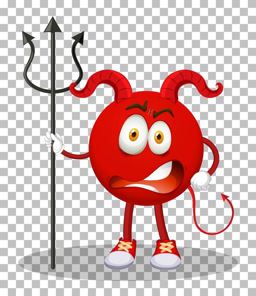 personaje de dibujos animados del diablo rojo con expresión facial vector