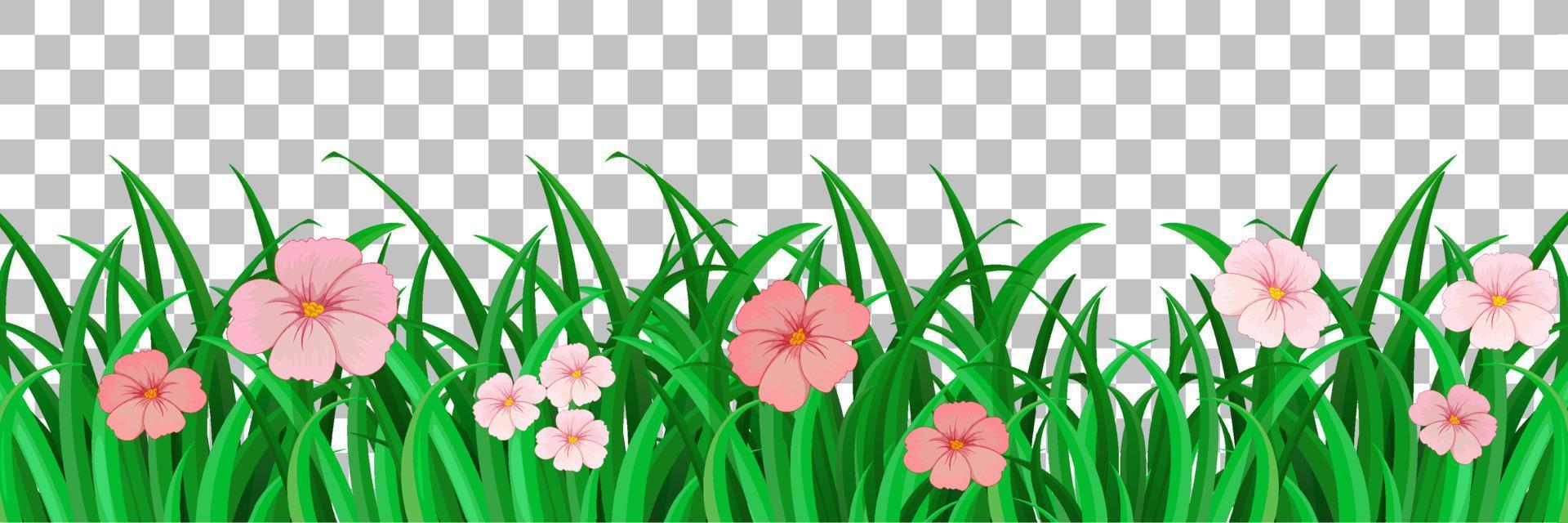 césped y plantas en el fondo de la cuadrícula para la decoración vector