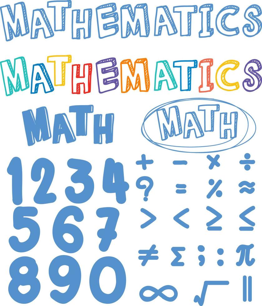 conjunto de números y símbolos matemáticos vector