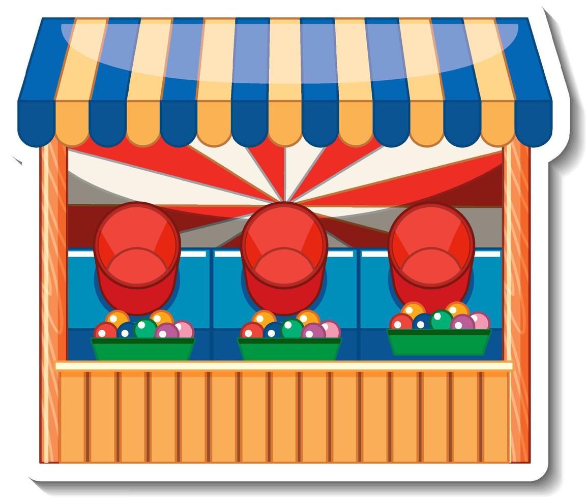 Sticker template with Dart game store front isolated vector