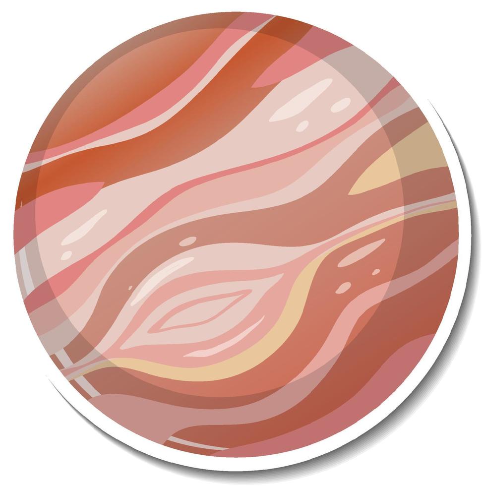 Sticker template with Jupiter planet isolated vector