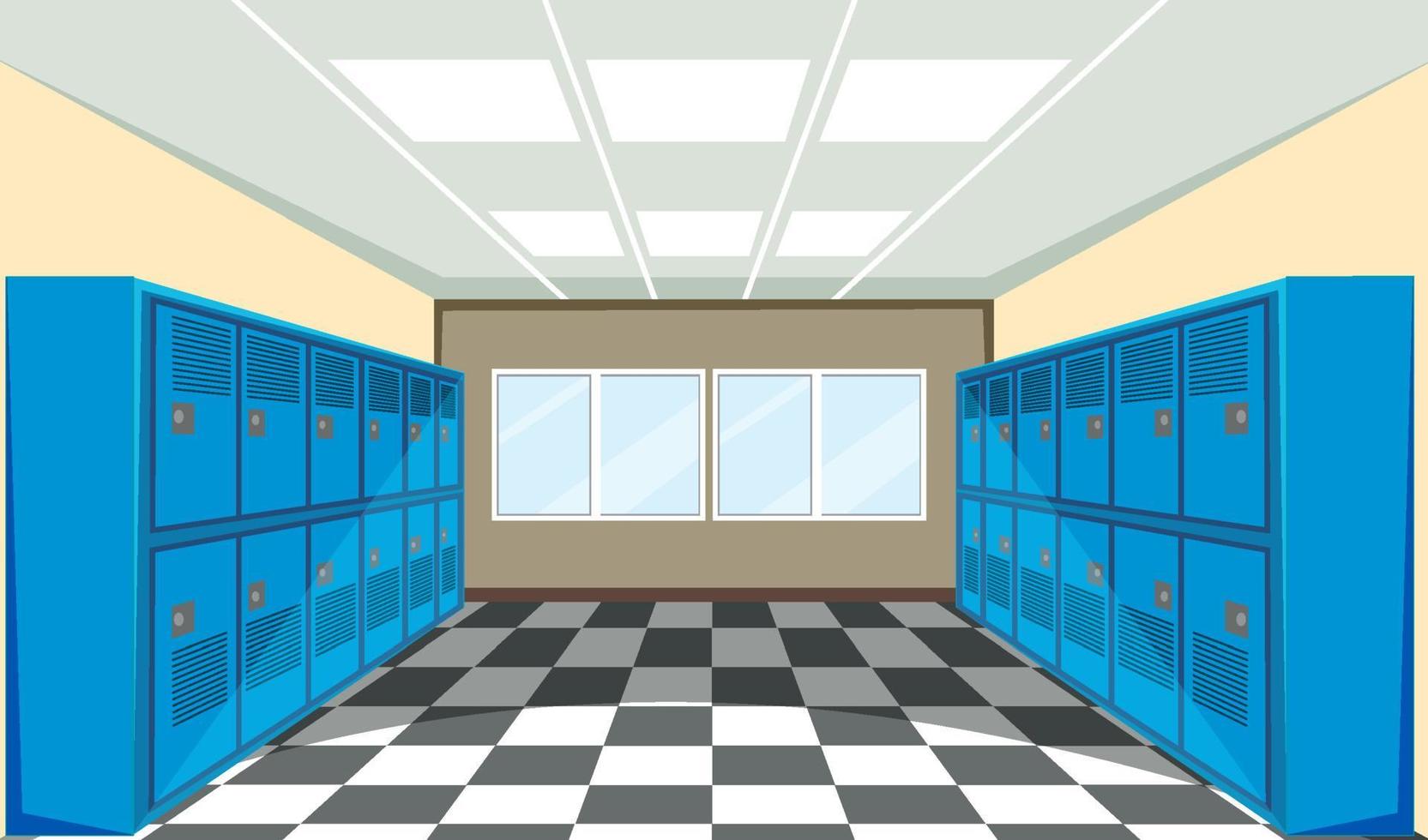 Interior of a school locker room vector