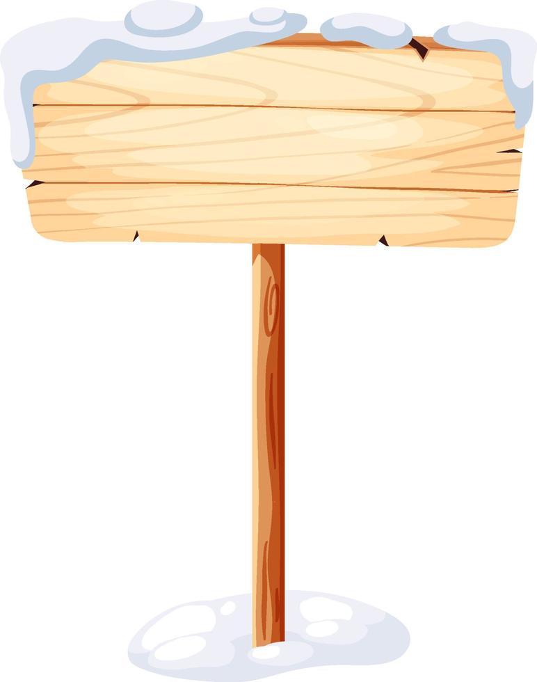 A wooden banner cover with snow vector