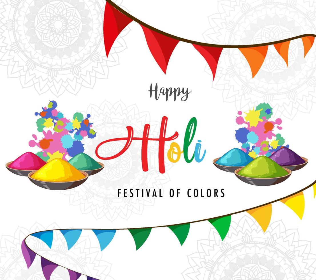 Holi Indian festival poster design vector