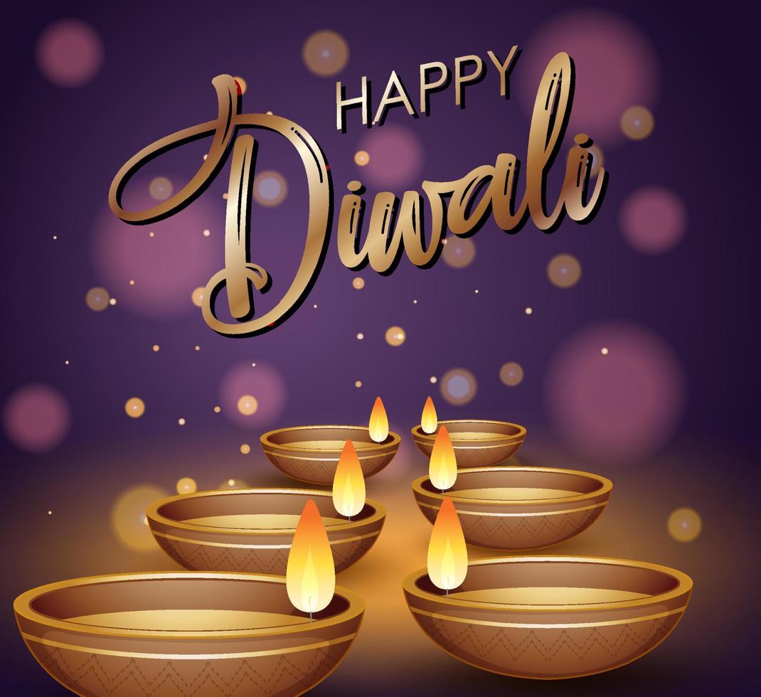 diseño de cartel feliz diwali vector