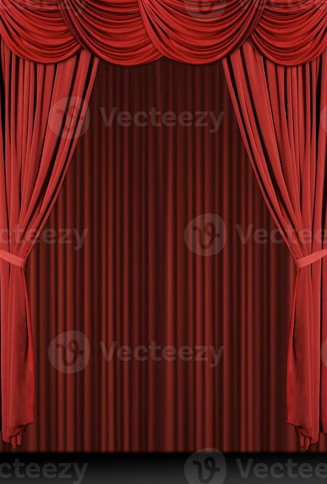 Vertical Red Draped Stage photo