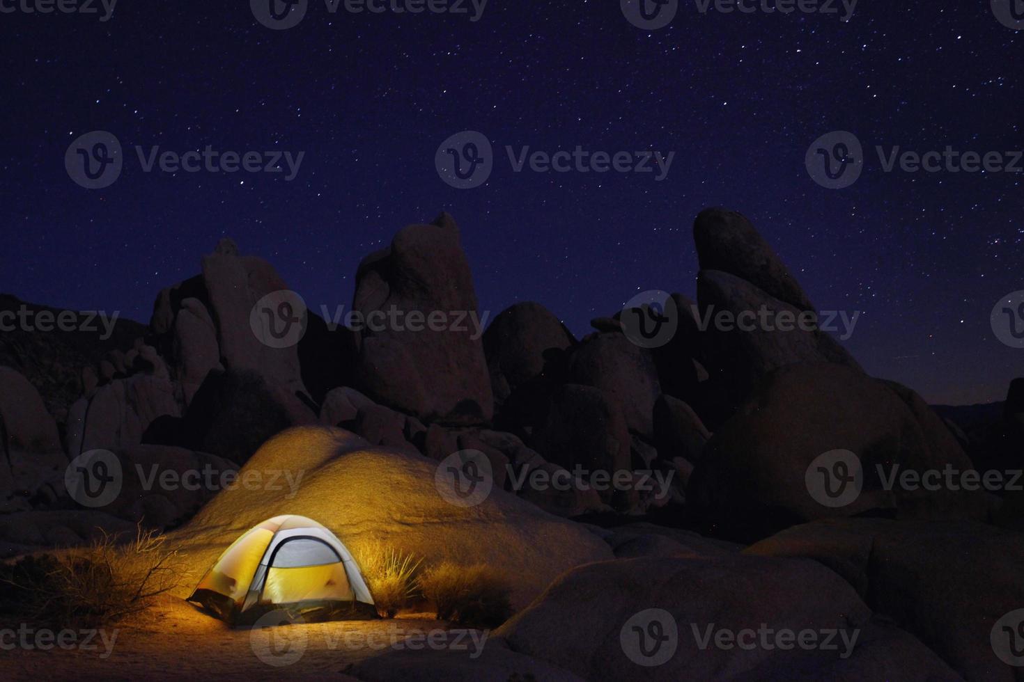 Camping at Night in Joshua Tree Park photo