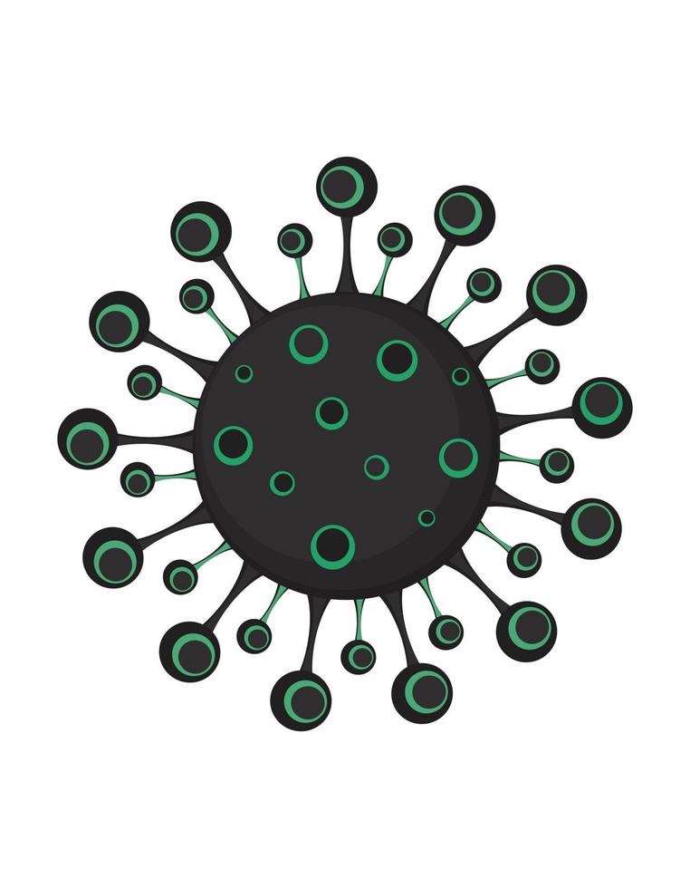 Corona virus black and green cartoon graphic resource vector