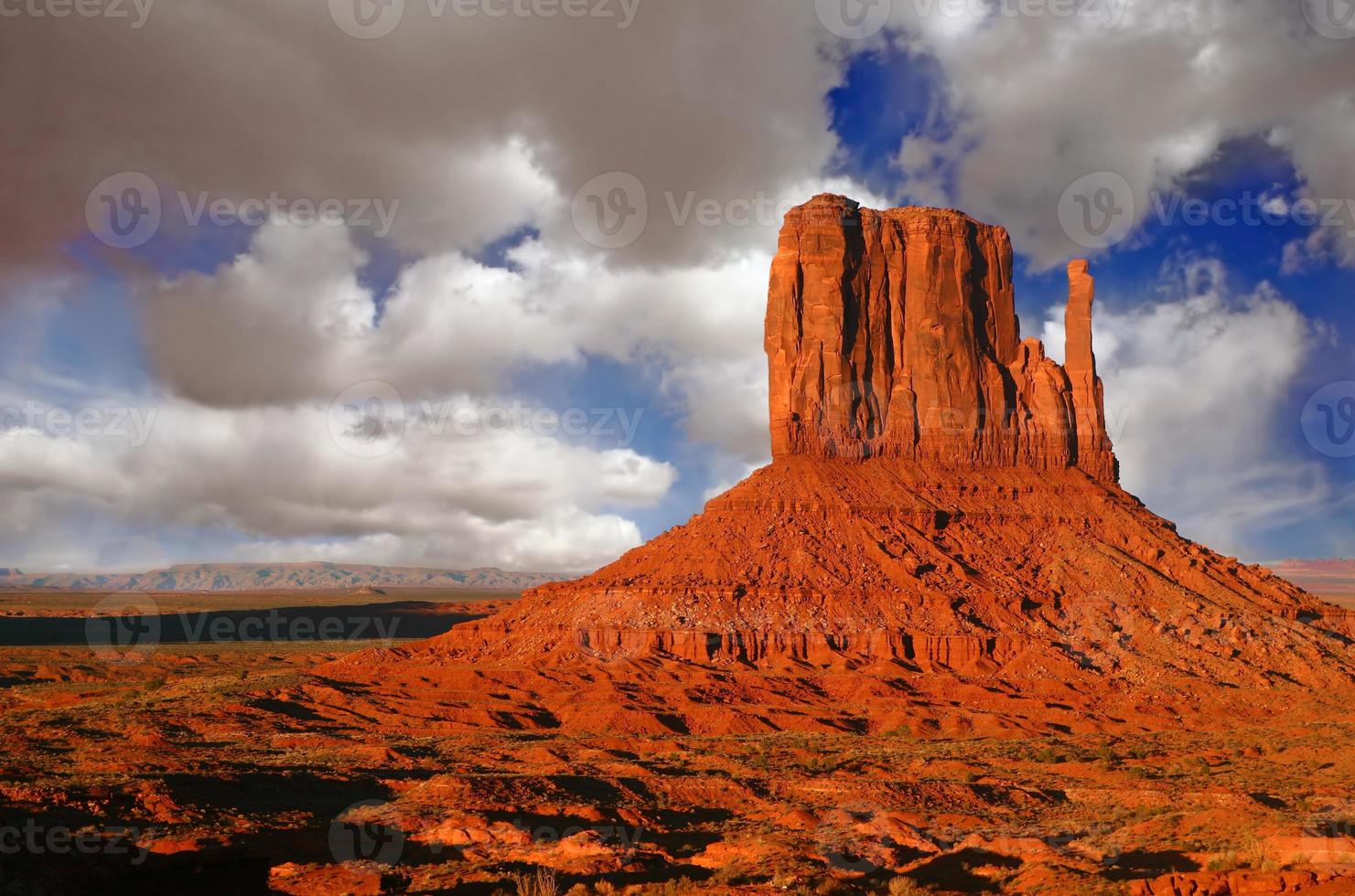 Sunset in Monument Valley Utah With Cloudy Sky photo