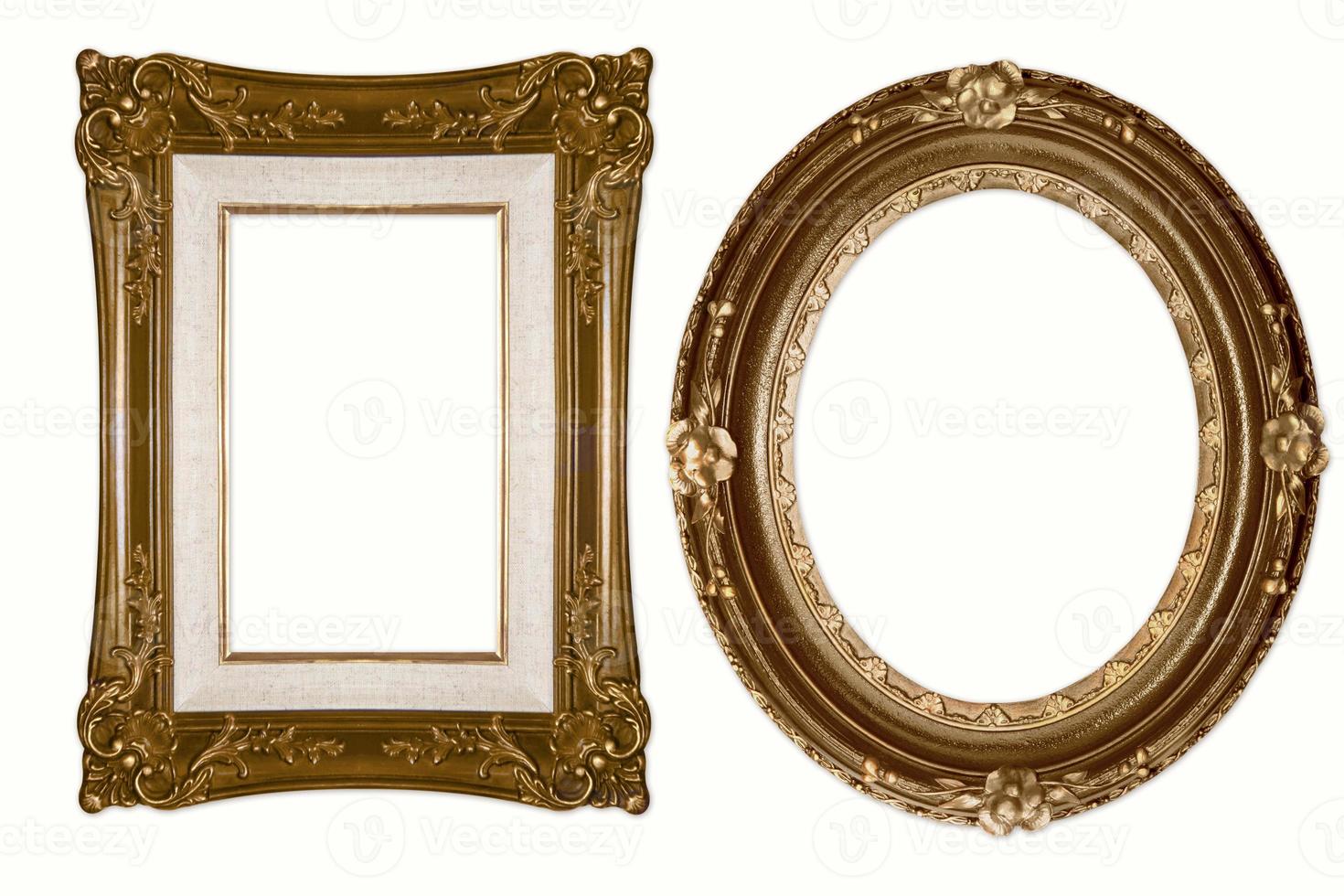 Oval and Rectangular Decorative Golden Frames photo