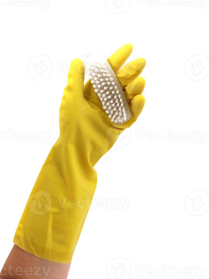 Latex Glove For Cleaning Holding Fingernail Scrubber photo