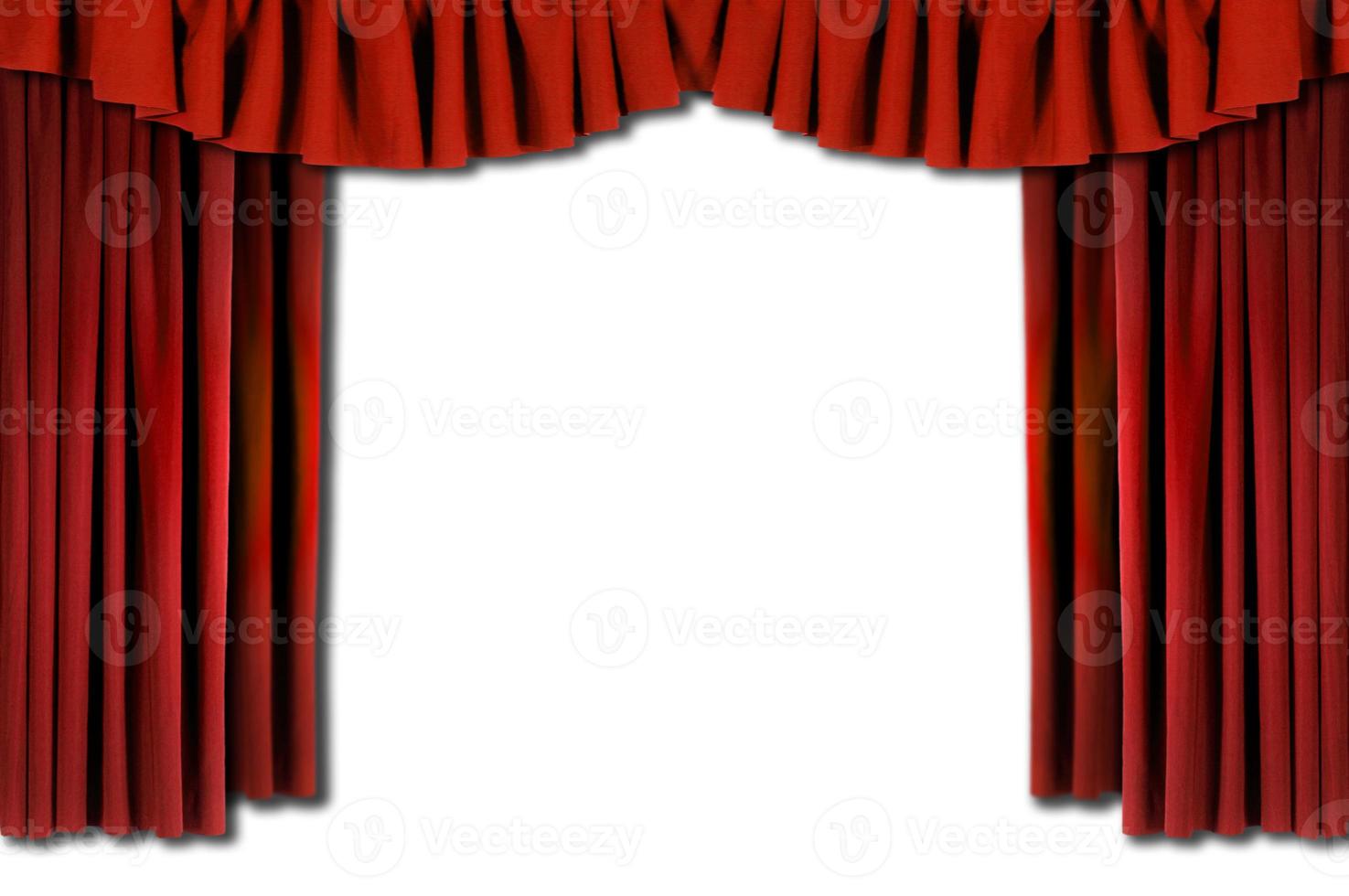 Red Horozontal Draped Theatre Curtains photo