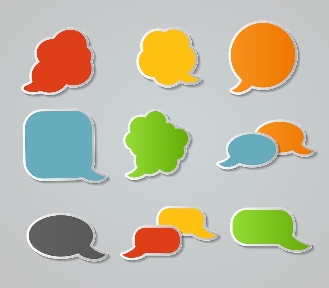 Speech Bubbles Stickers Vector Illustration