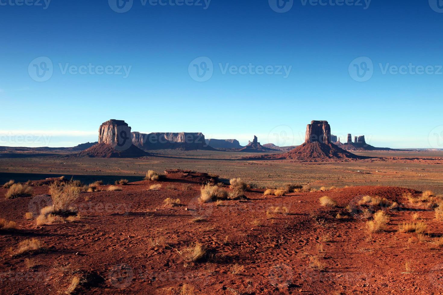 Monumement Valley on a Clear Blue Sky Day photo