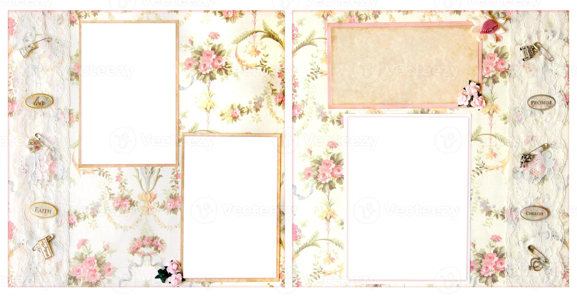 Handmade Scrapbook Paper Page Layout to Insert Your Images photo