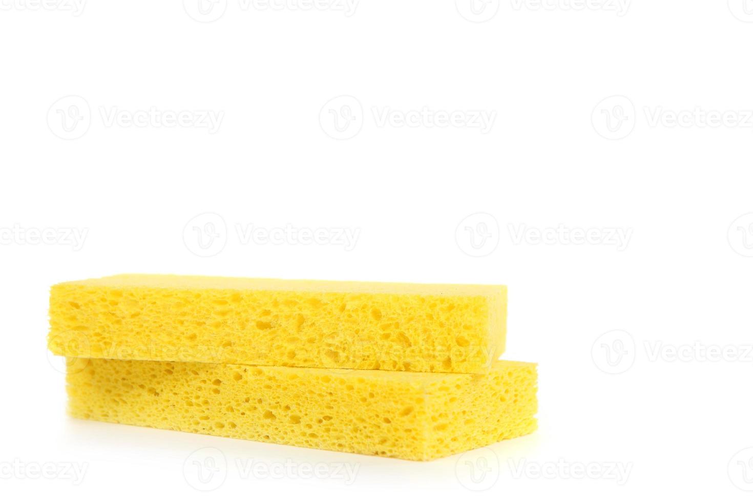 2 Yellow Sponges on White Background photo