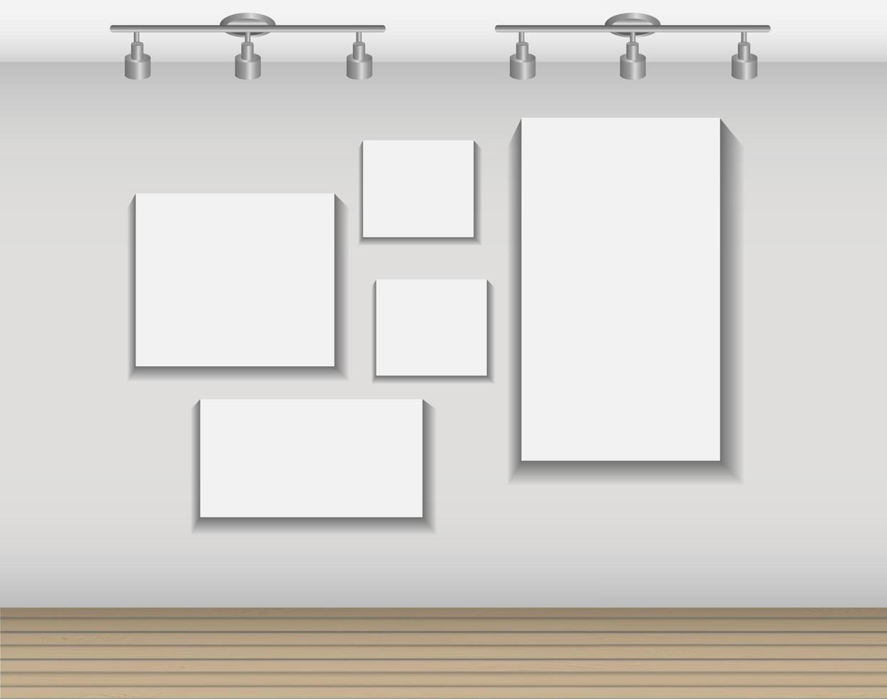 Frame on Wall for Your Text and Images, Vector Illustration