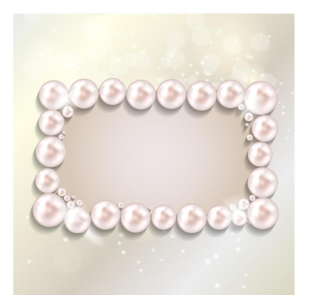 Ilustración de vector de fondo de marco de perlas de belleza