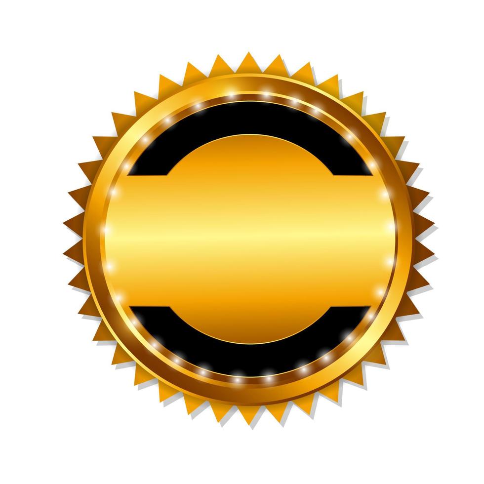 Ilustración de vector de plantilla de signo de etiqueta de oro