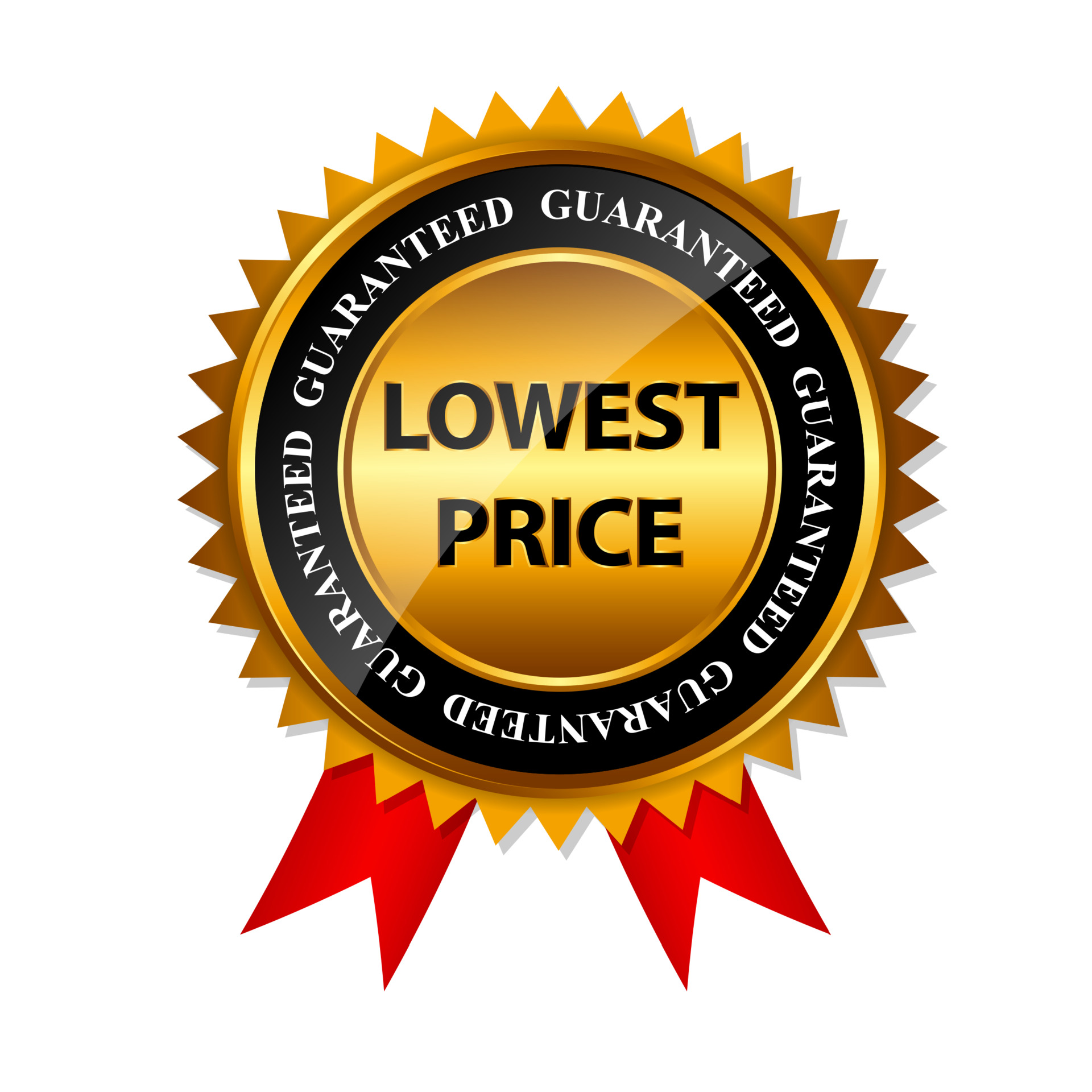 Lowest Price Guarantee Gold Label Sign Template Vector Illustration 