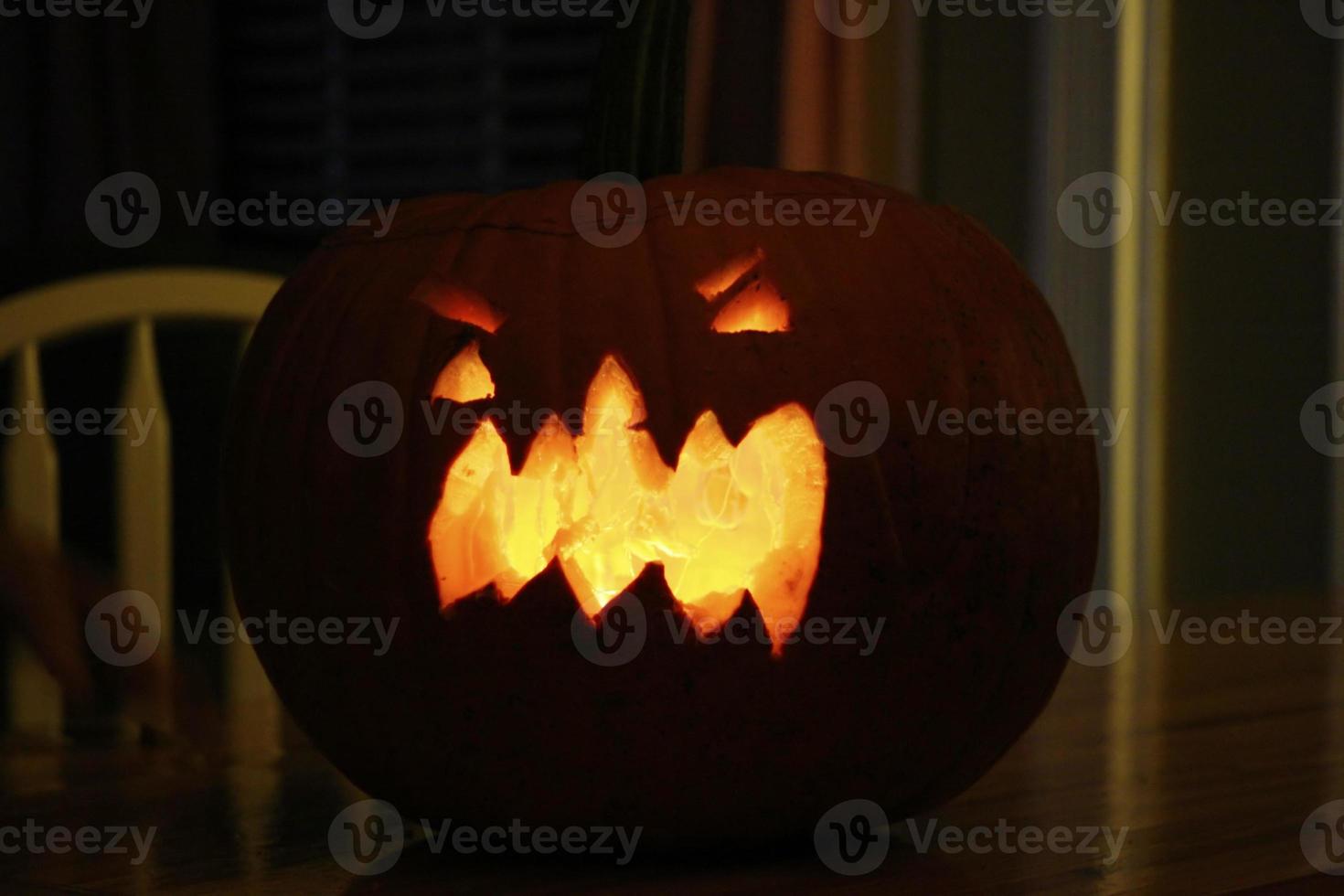 Carved Glowing Pumpkin photo