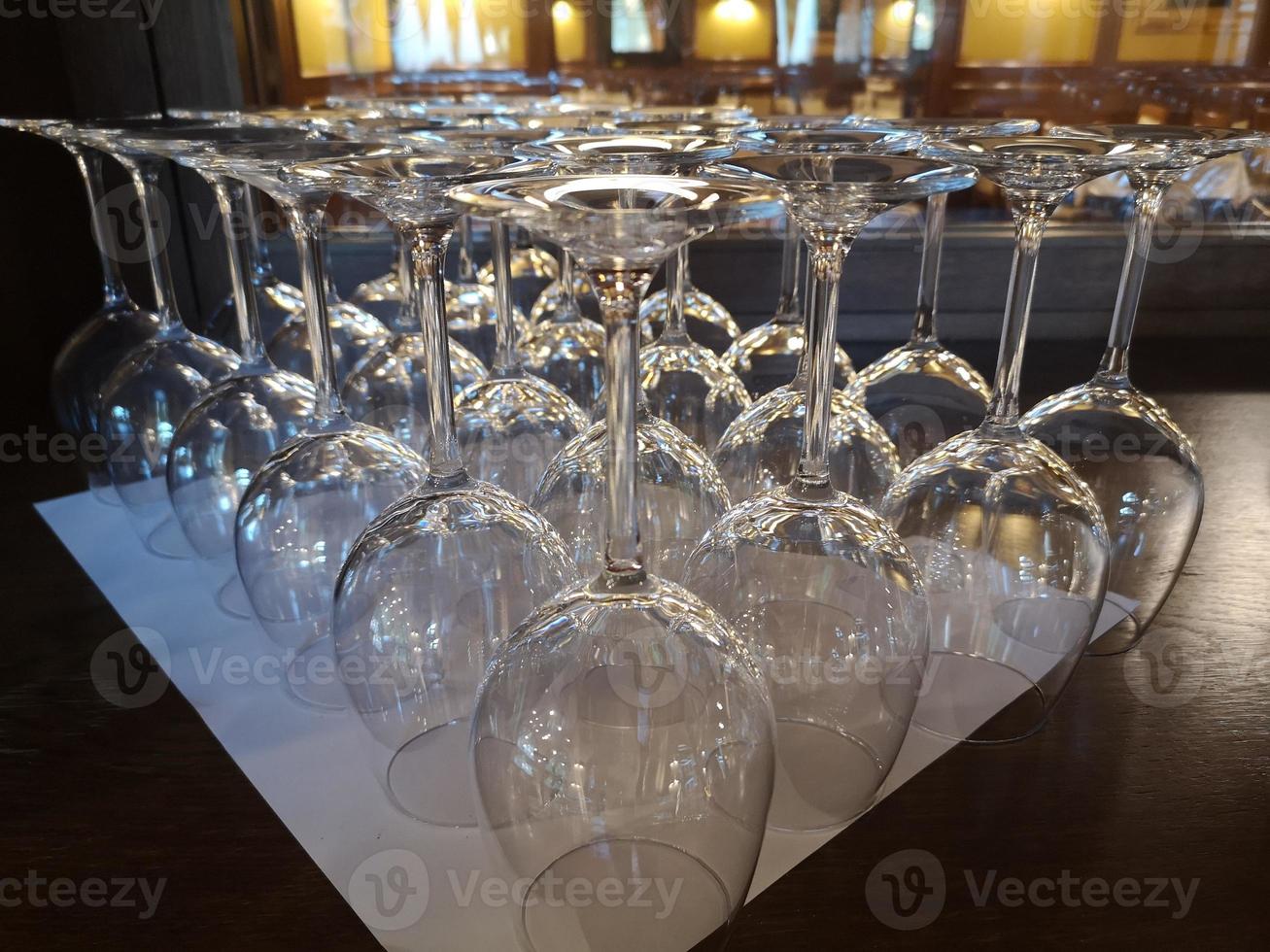 goblets of glass placed to dry photo