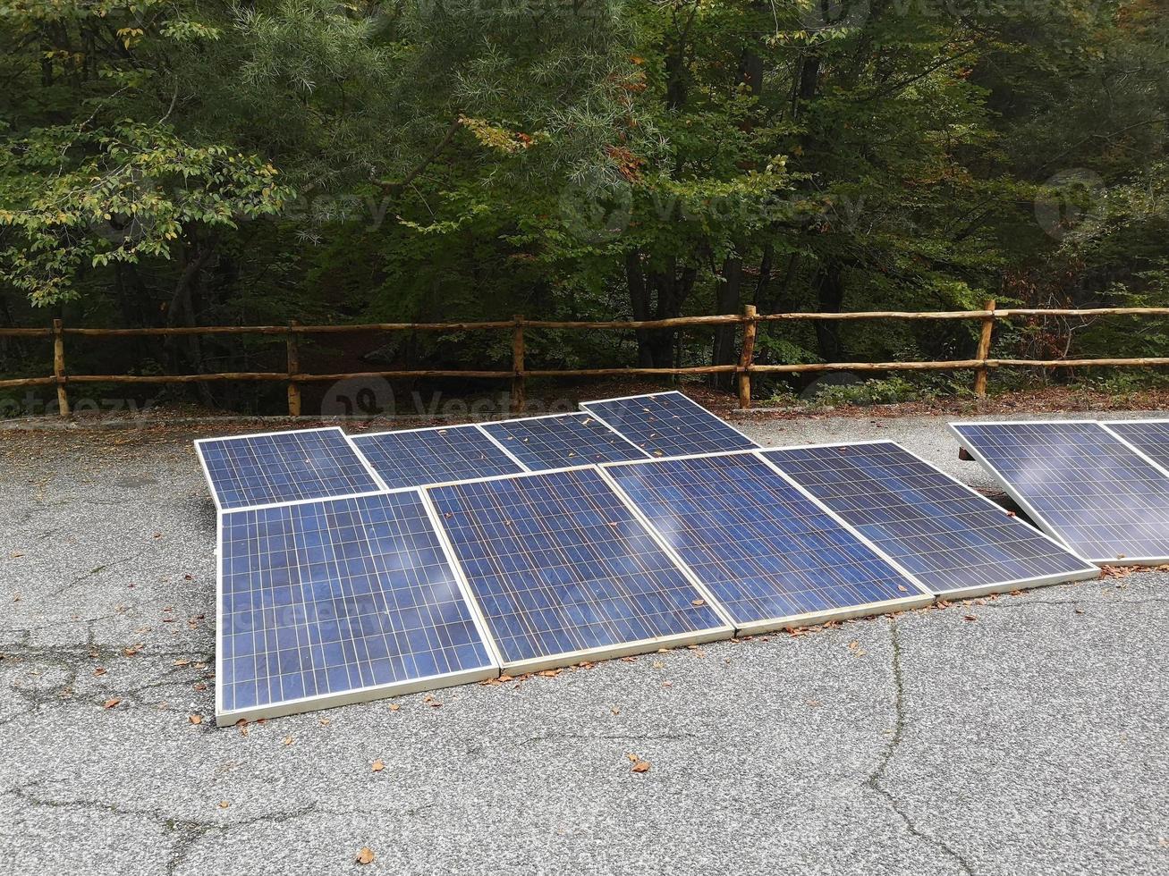 solar panels placed on the ground photo