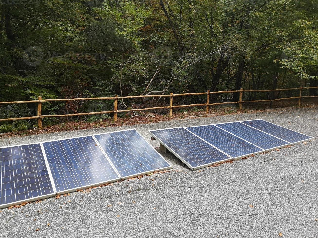 solar panels placed on the ground photo