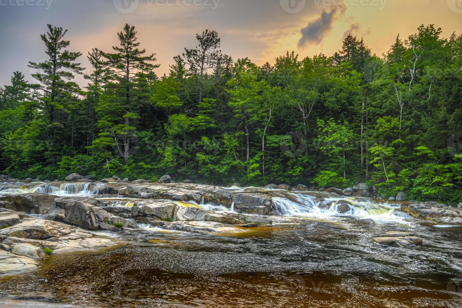 Summer on the swift river, middle falls early in morning photo