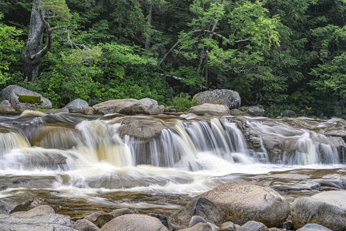 Summer on the swift river, middle falls in early morning photo