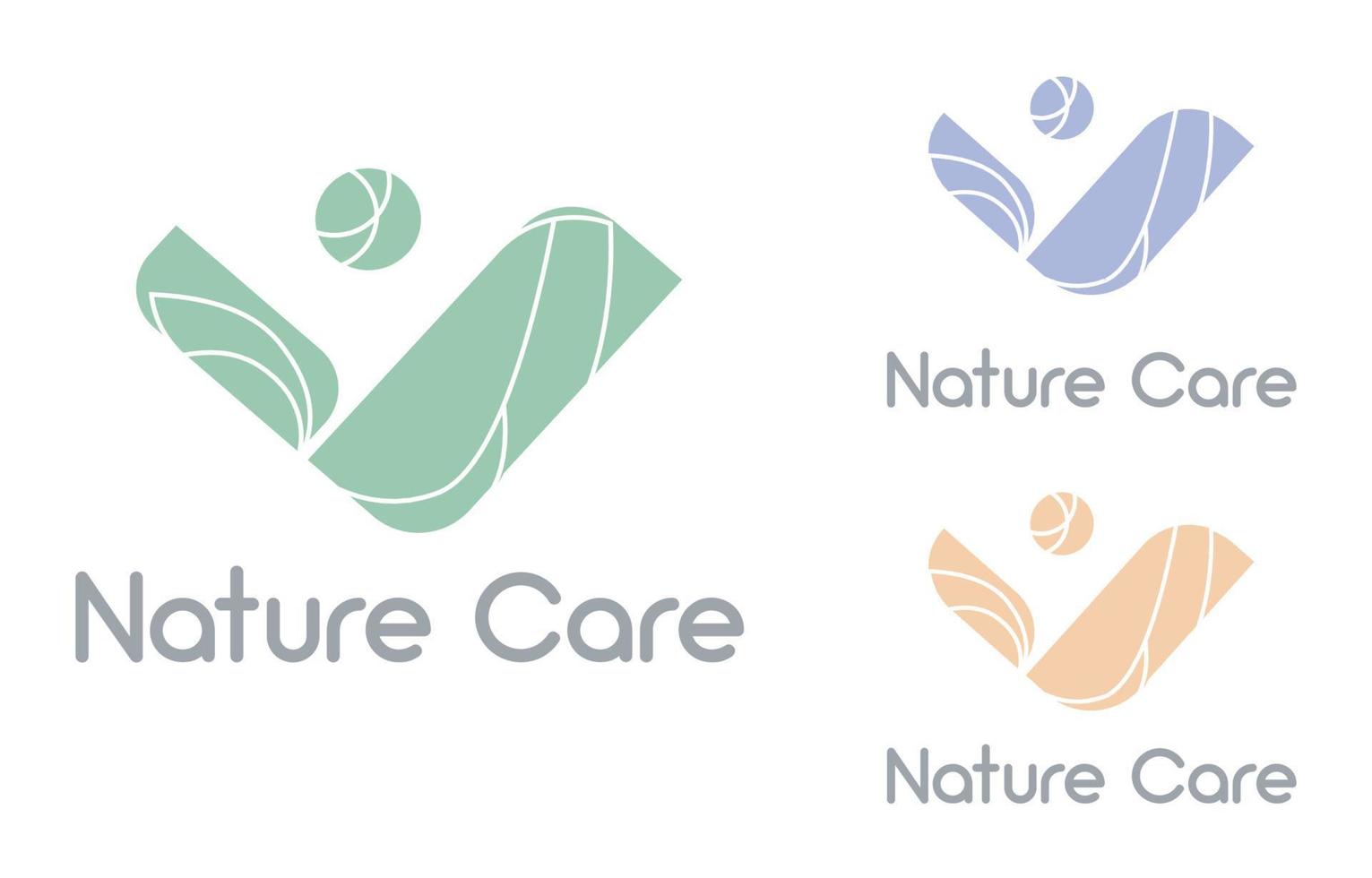 logotipo de cuidado de la naturaleza vector