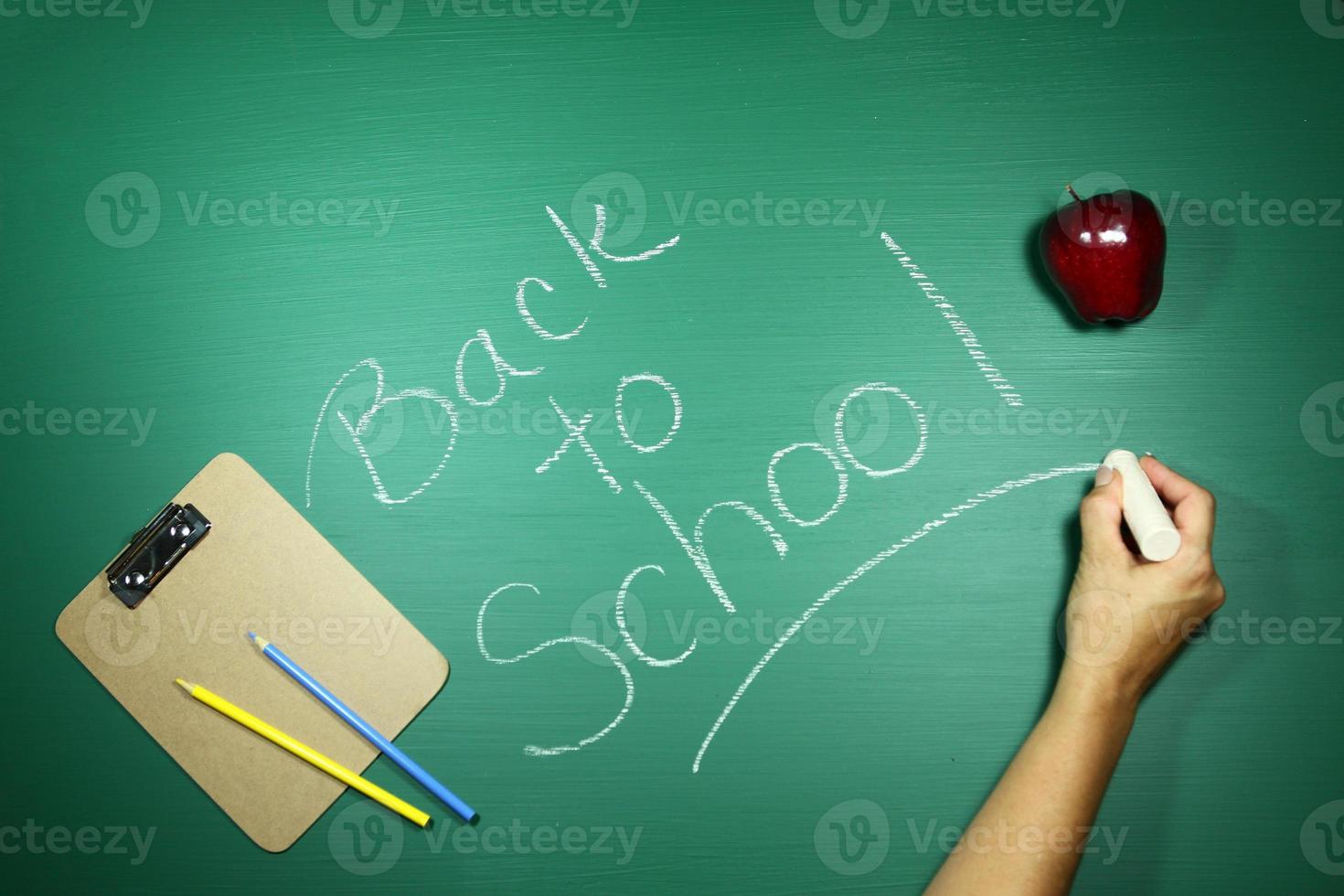 Green Back to School Themed Background Image photo