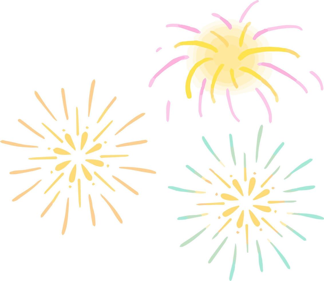 Japanese Summer Festival Element Fireworks vector
