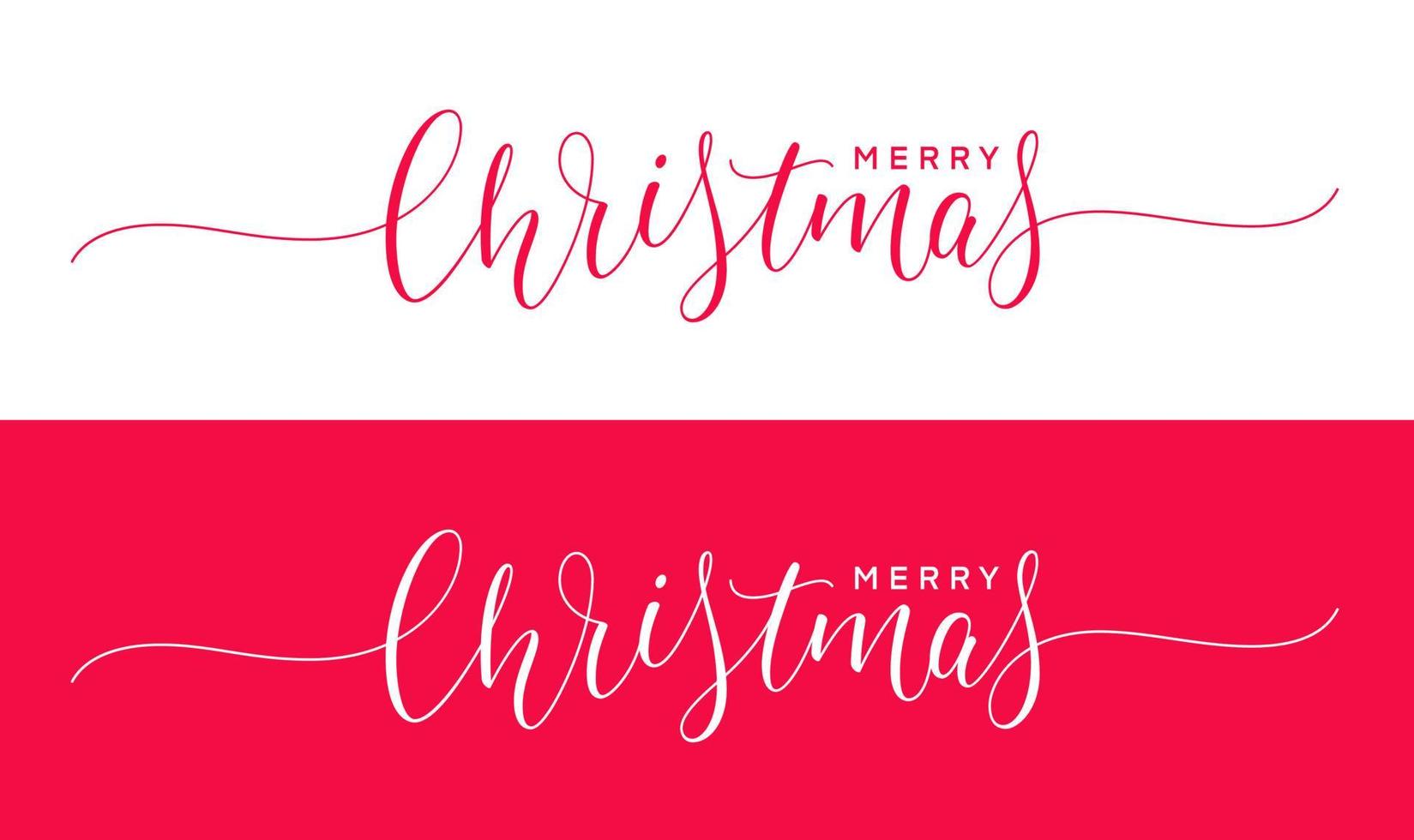 Christmas hand drawn lettering. Holiday calligraphy. Xmas handwritten calligraphic text. Merry Christmas elegant hand lettering. vector