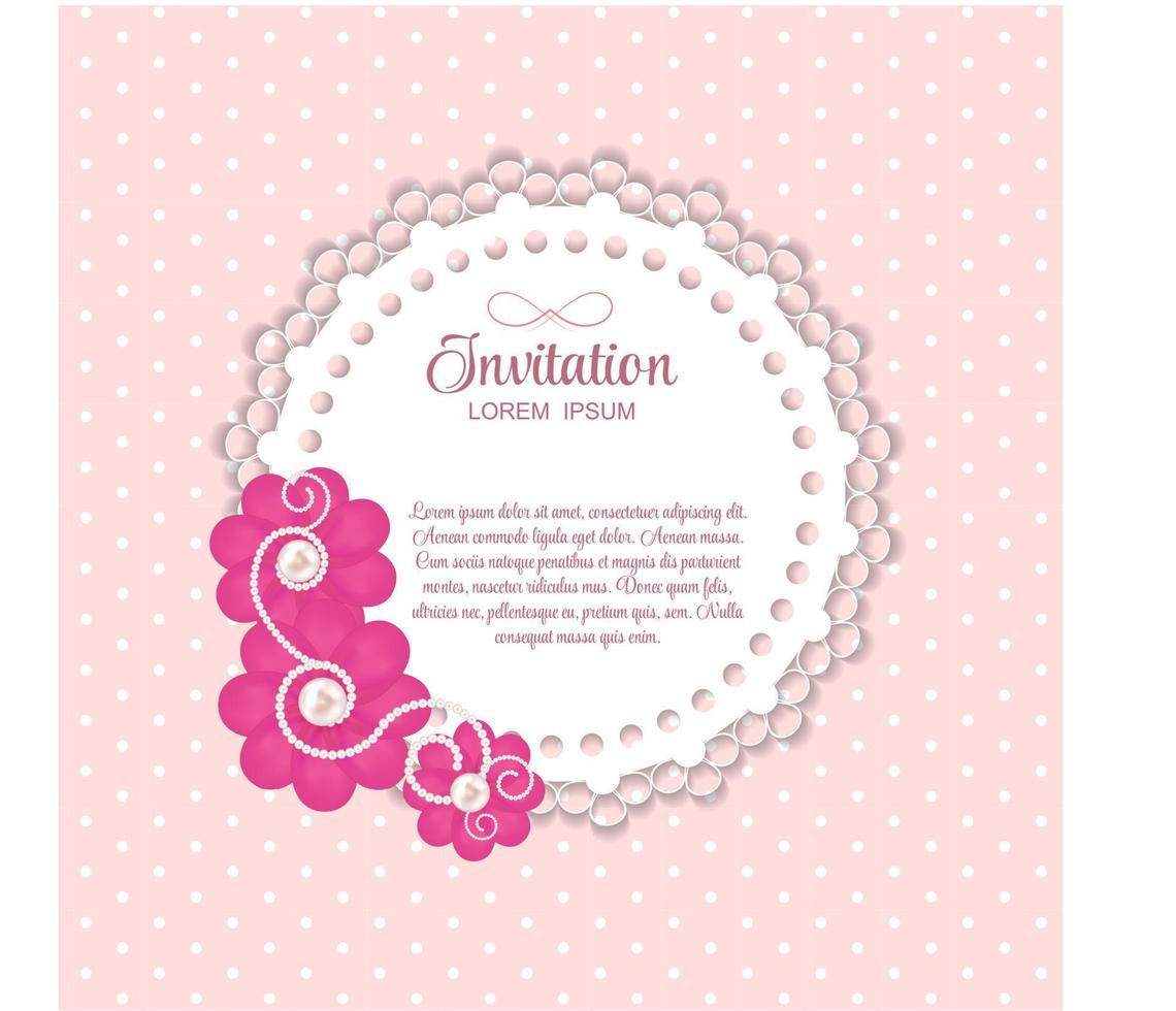 Romantic Flower Vintage Invitation Card Vector Background