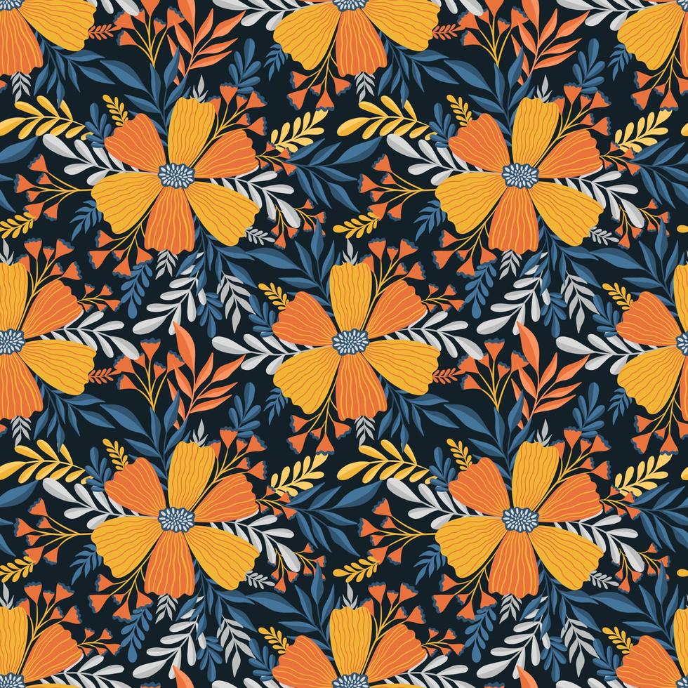flor de patrones sin fisuras elegante diseño floral estampado botánico. impresión de moda. vector
