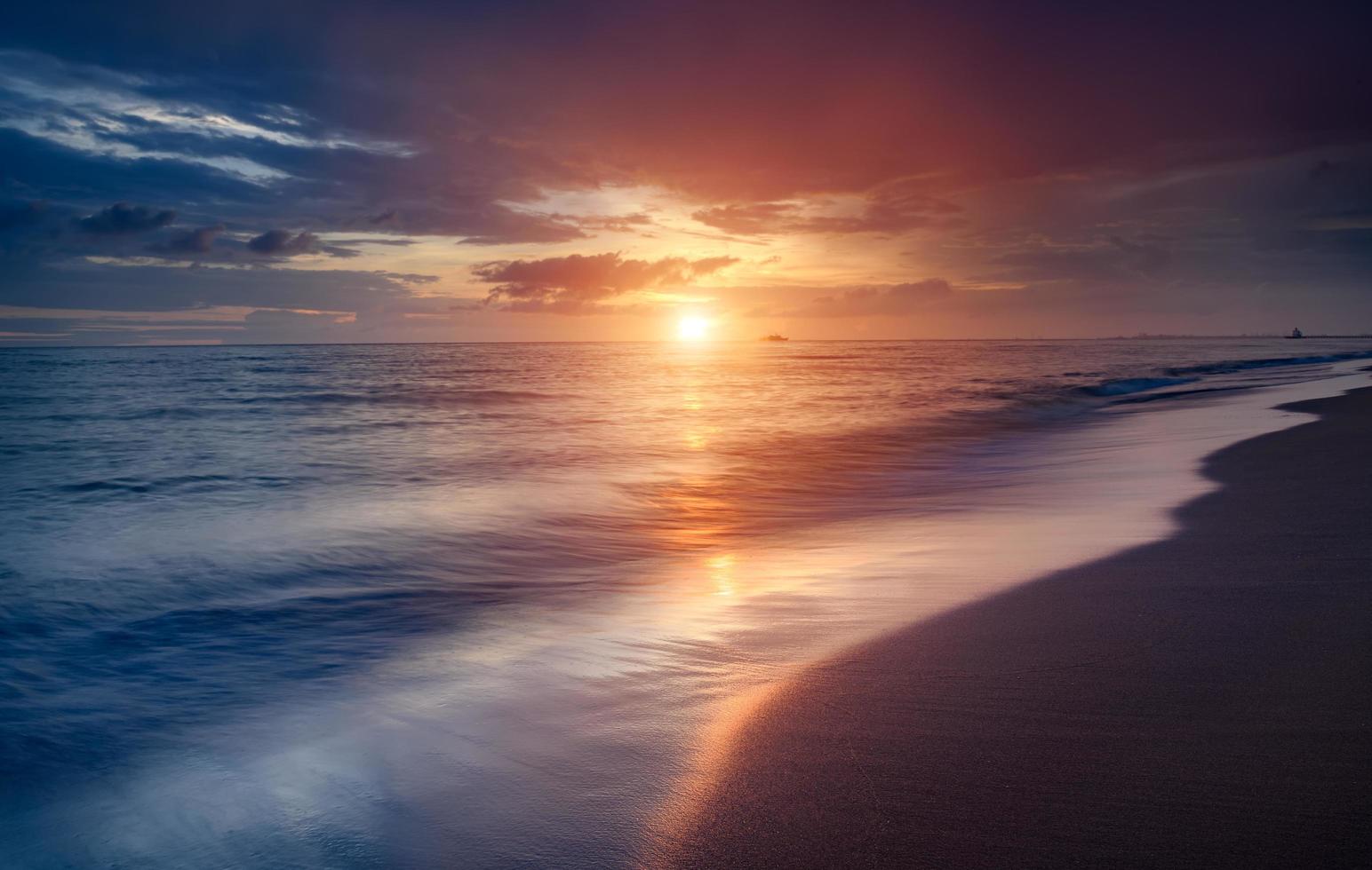 Sunset on the beach. photo