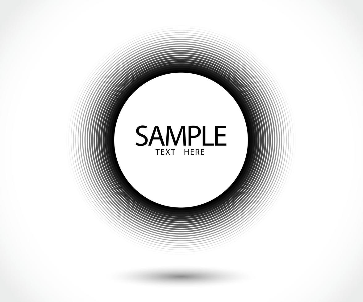 Logotipo de línea de marco de círculo de vector abstracto negro. elemento para diseño web gráfico, plantilla para impresión, textil, envoltura, decoración. icono de borde redondo textura de círculo. - ilustración vectorial