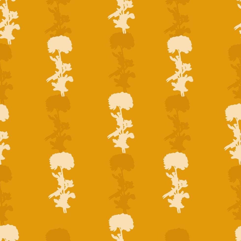 Seamless pattern with marigold silhouette vector